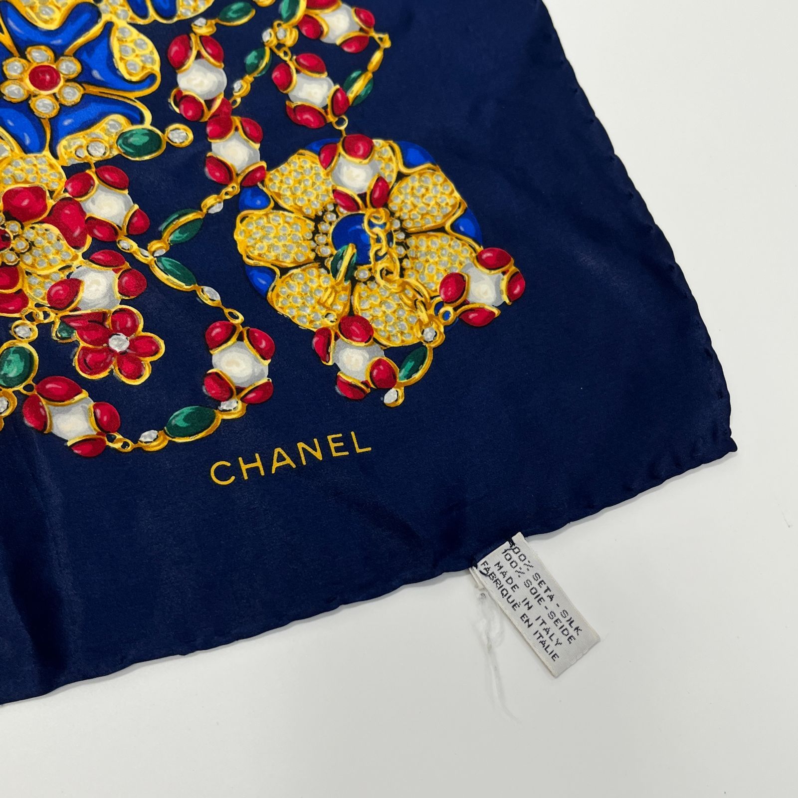 中古】CHANEL シャネル ココマーク スカーフ シルク マルチカラー