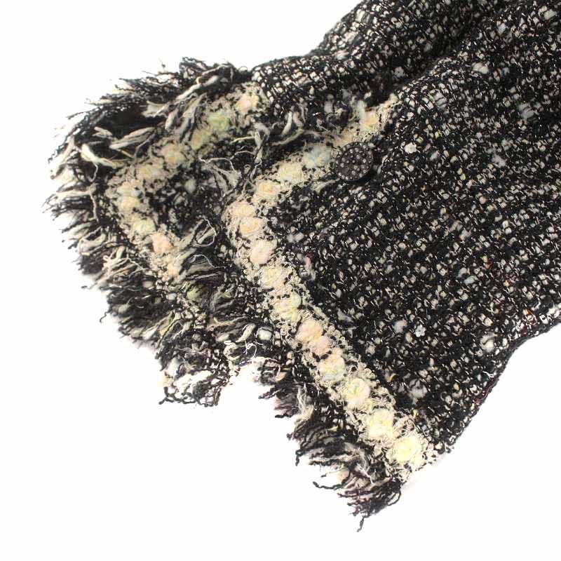 シャネル CHANEL ツイードジャケット ノーカラージャケット ウール混 