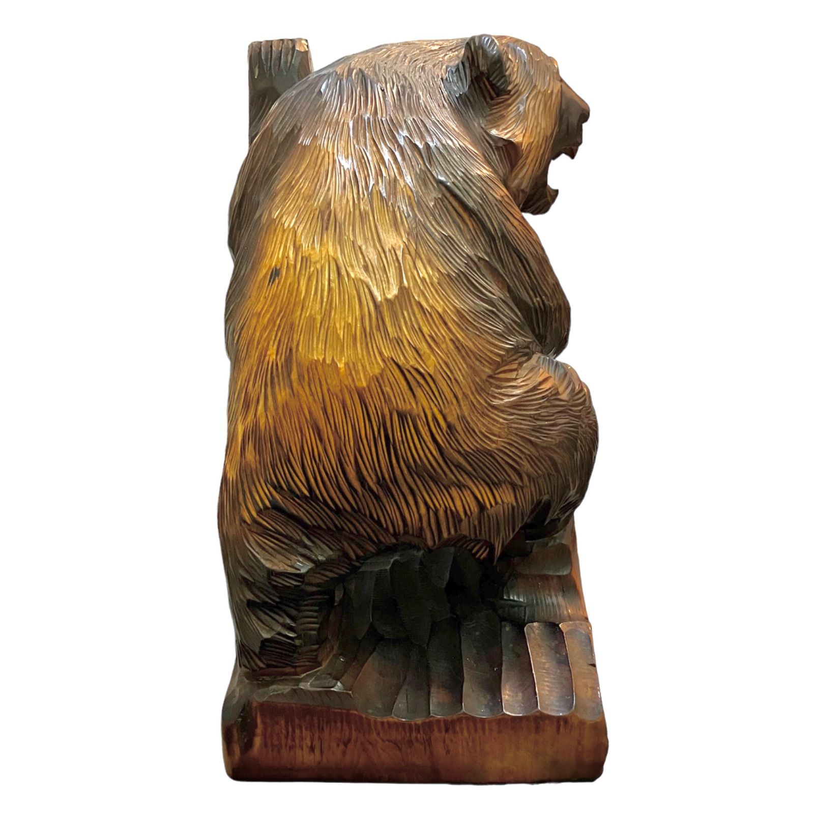 昭和レトロ⭐️ 一刀木彫りの熊】 熊の置物 「厄除け・魔除け・縁起物