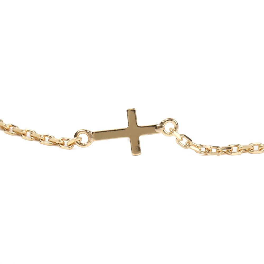 ブレスレット 18金 クロス 十字架 ゴールド - メルカリ
