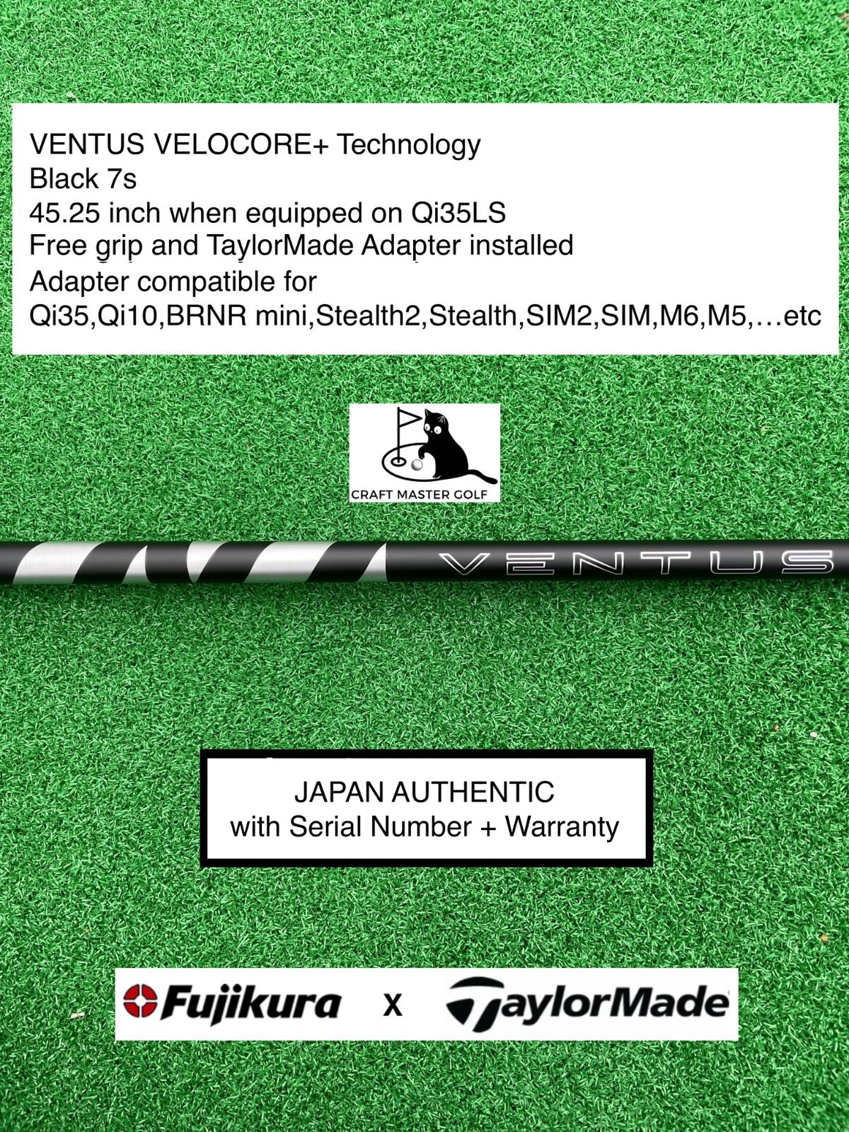 FUJIKURA VENTUS BLACK 7S ベロコア テーラーメイド 美品】ベンタス