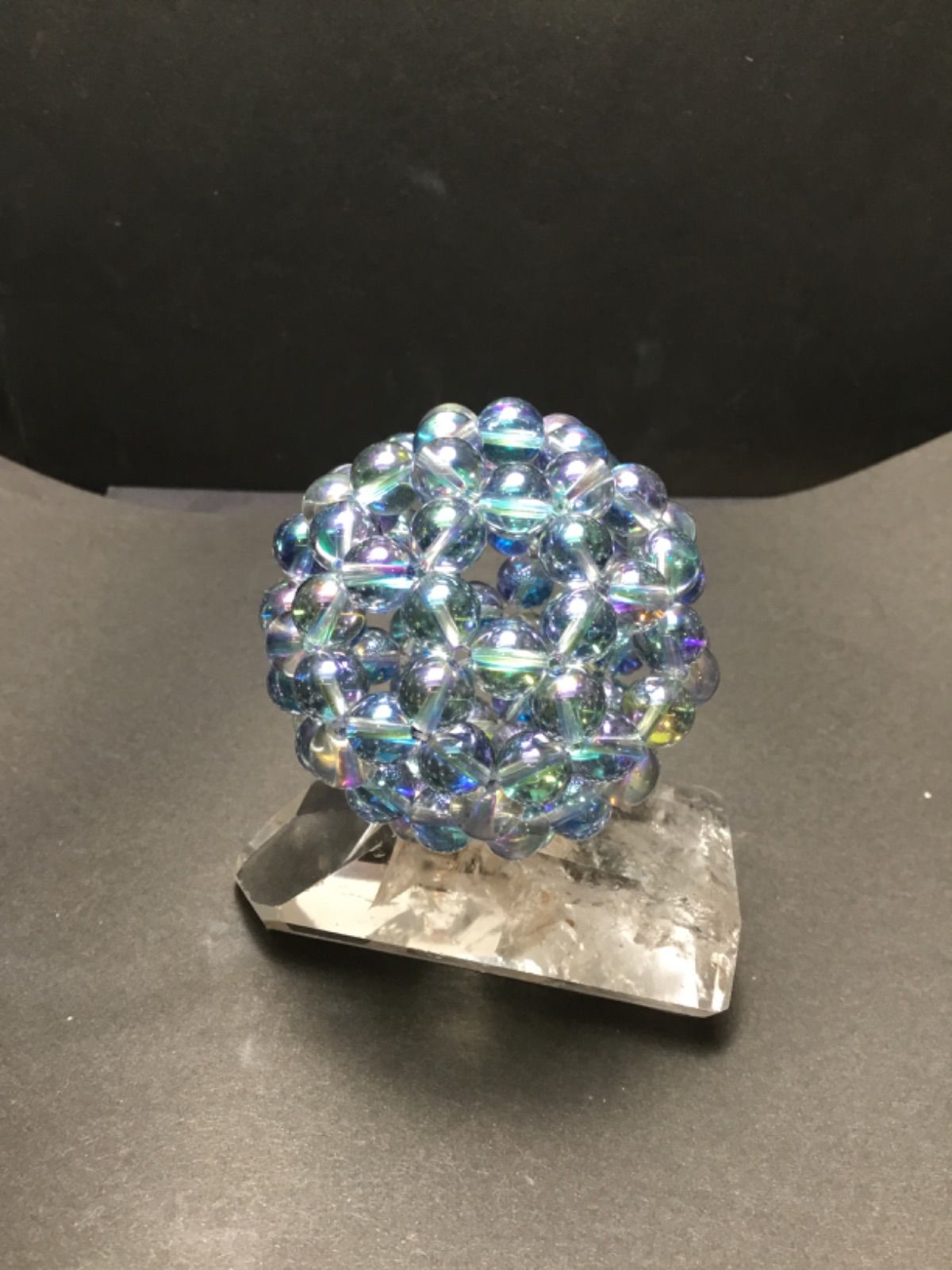 神聖幾何学フラーレン✨8mmアクアオーラ✨宇宙エネルギー 幸福呼ぶの
