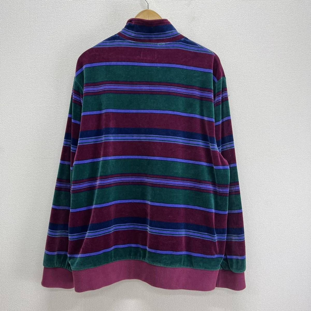 Supreme シュプリーム 20AW Stripe Velour Half Zip Pullover ベロア