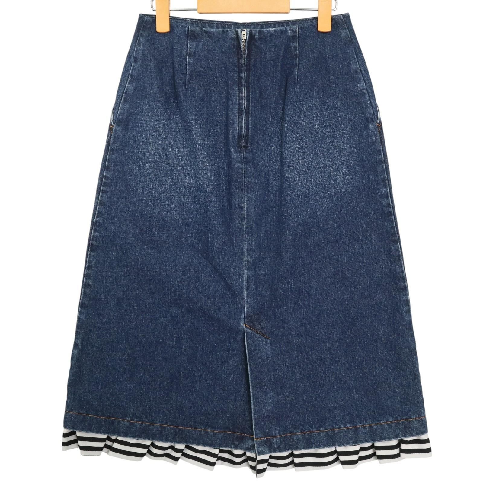ボーダーズアットバルコニー　デニムスカート　36 BORDERS at BALCONY/ボーダーズアットバルコニー DENIM FRILLED SKIRT