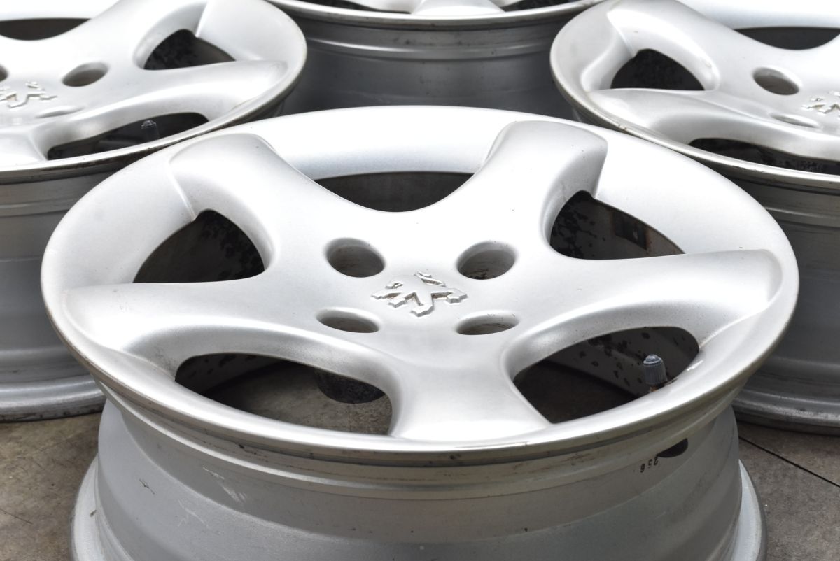 スタッドレス用等に プジョー 306 純正 15in 6J 19 PCD108 4本セット 交換用 PEUGEOT 207 208 301 シトロエン C3 C3ピカソ 流用