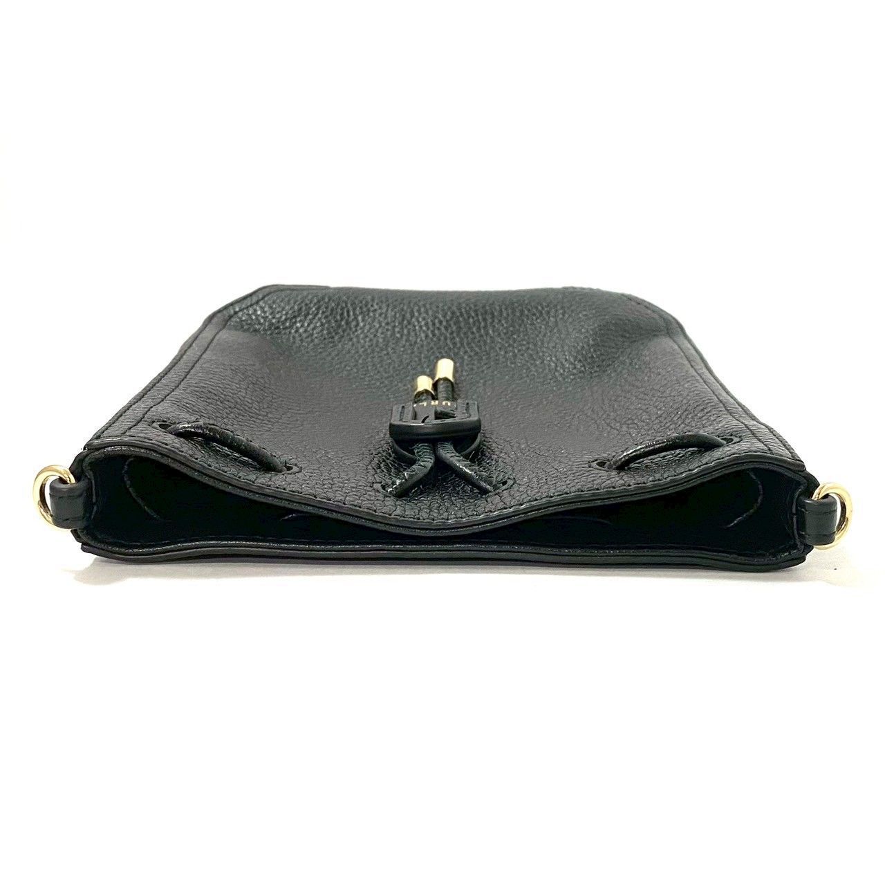 とてら✨美品✨フルラ　アテナ　ショルダーバック　レザー　ブラック　黒　巾着 FURLA】アテナ ミニ 巾着 ショルダーバッグ レザー ブラック/黒