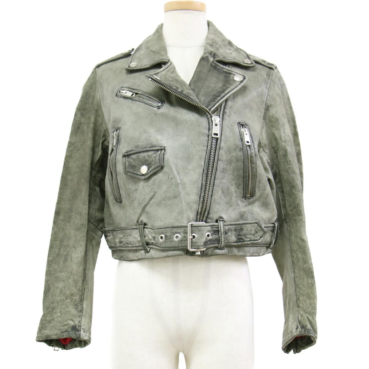 DIESEL ディーゼル ライダースジャケット レザージャケット カーキ