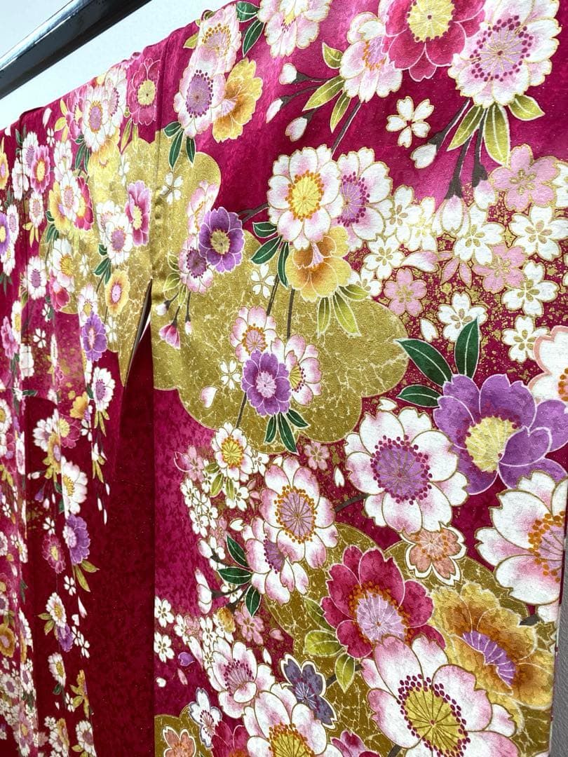 振袖 豪華 ラメ刺繍 銀通し 金彩 紋意匠 桜 身丈160cm 撥水加工済
