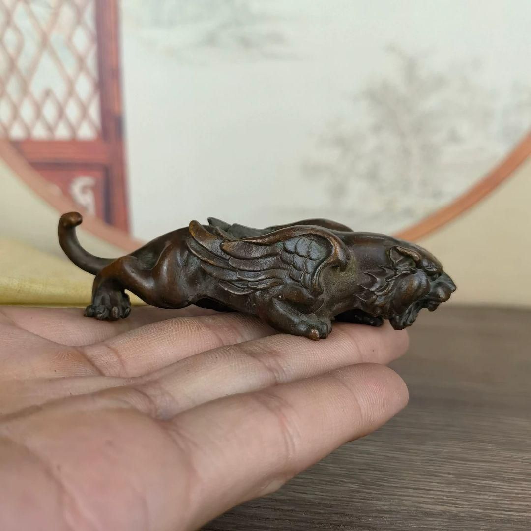 銅 細工 虎 十二支虎 茶道茶寵 鎮紙筆棚 文房四宝 装飾品 工芸品