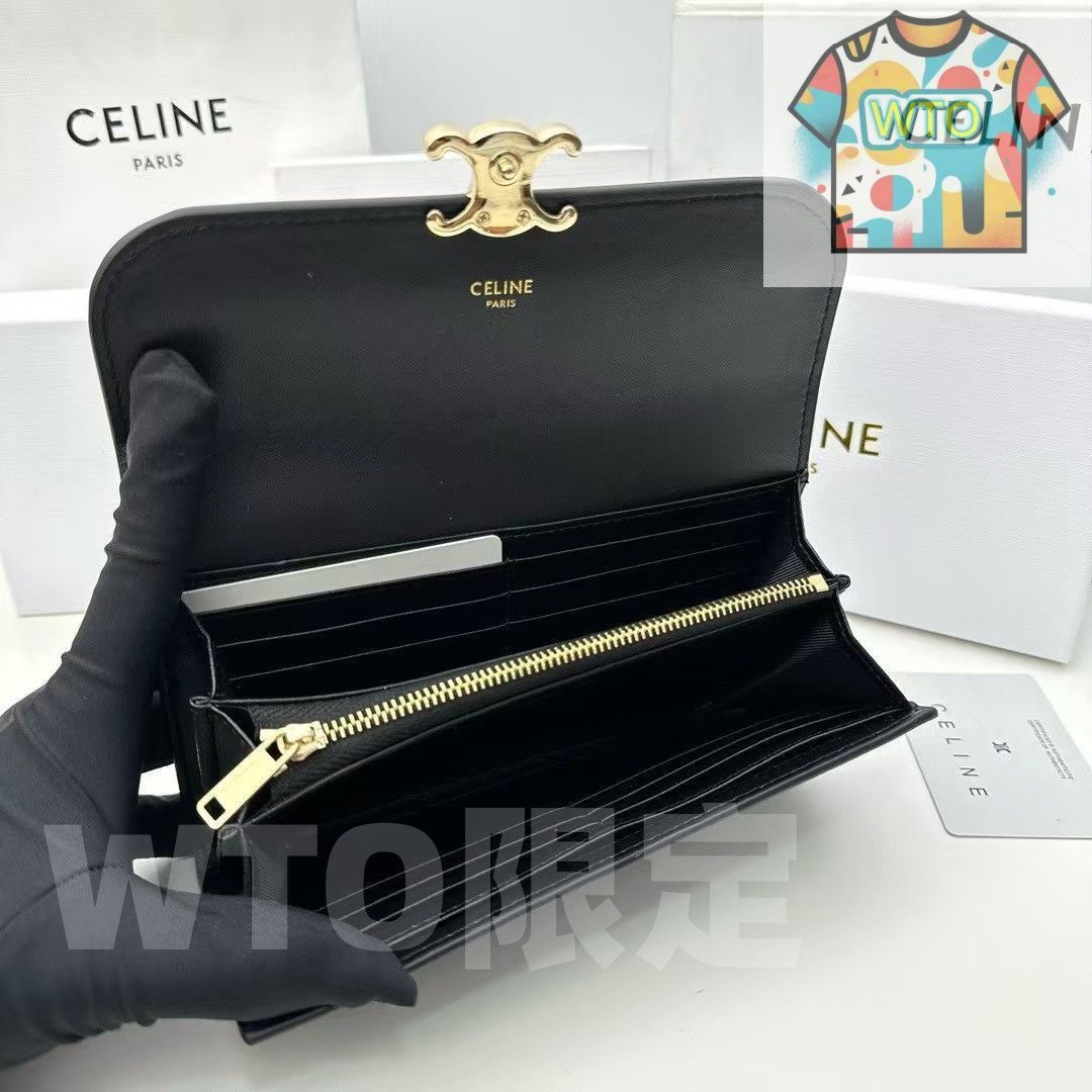 <美品>CELINE財布 セリーヌ CELINE CELINE 二つ折り財布 Small Flap Wallet