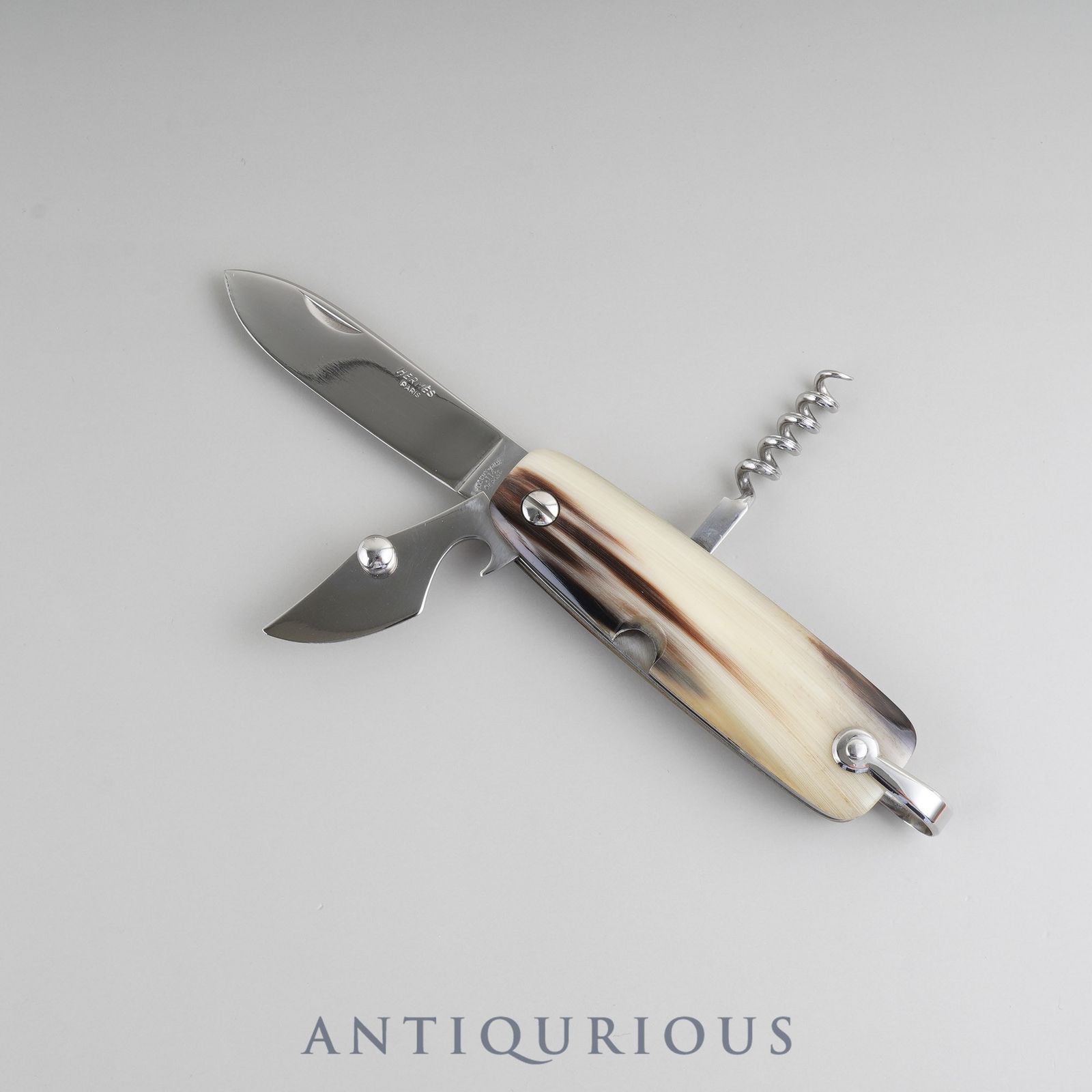 未来的な エルメス ソムリエナイフ バッファローホーン ナイフ スクリュー ワインオープナー 箱