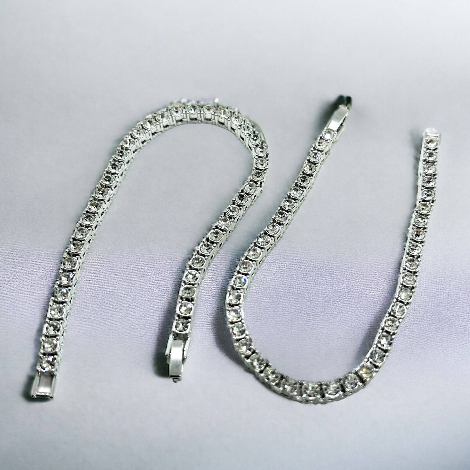 テニス ネックレス ブレスレット セット シルバー silver 925刻印有り 送料無料 【セット商品】 テニスネックレス 60cm 50cm 45cm