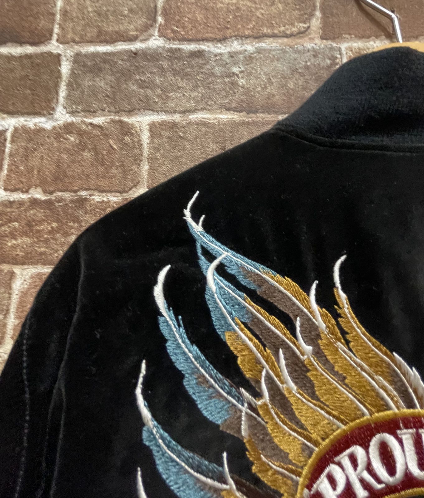 90s 刺繍 ハーレーダビッドソン イーグル ベロア ジャンパー M ブラック 90s 刺繍 ハーレーダビッドソン イーグル ベロア ジャンパー M