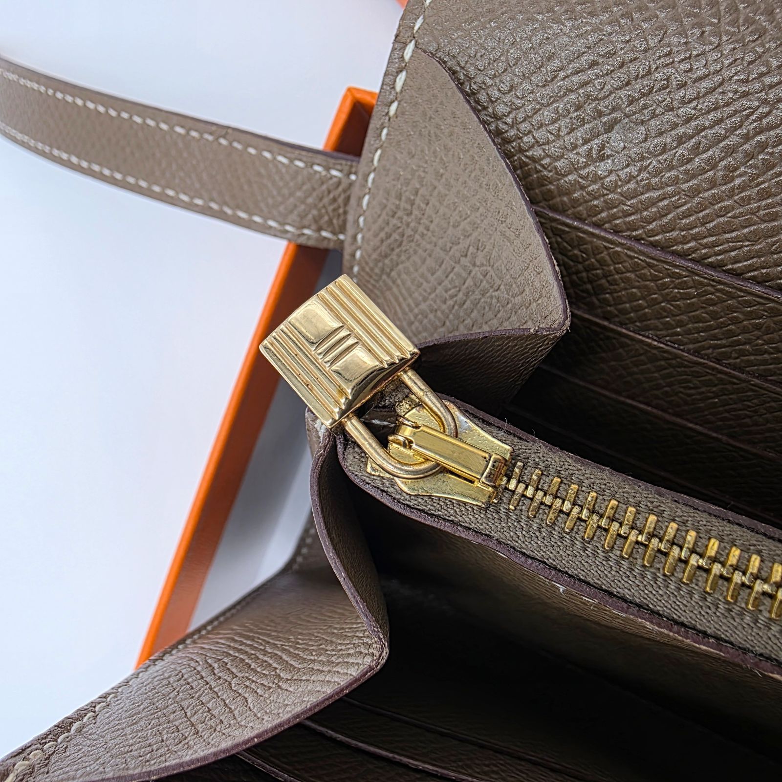HERMES エルメス ケリーウォレット ロング エトゥープ エプソン 