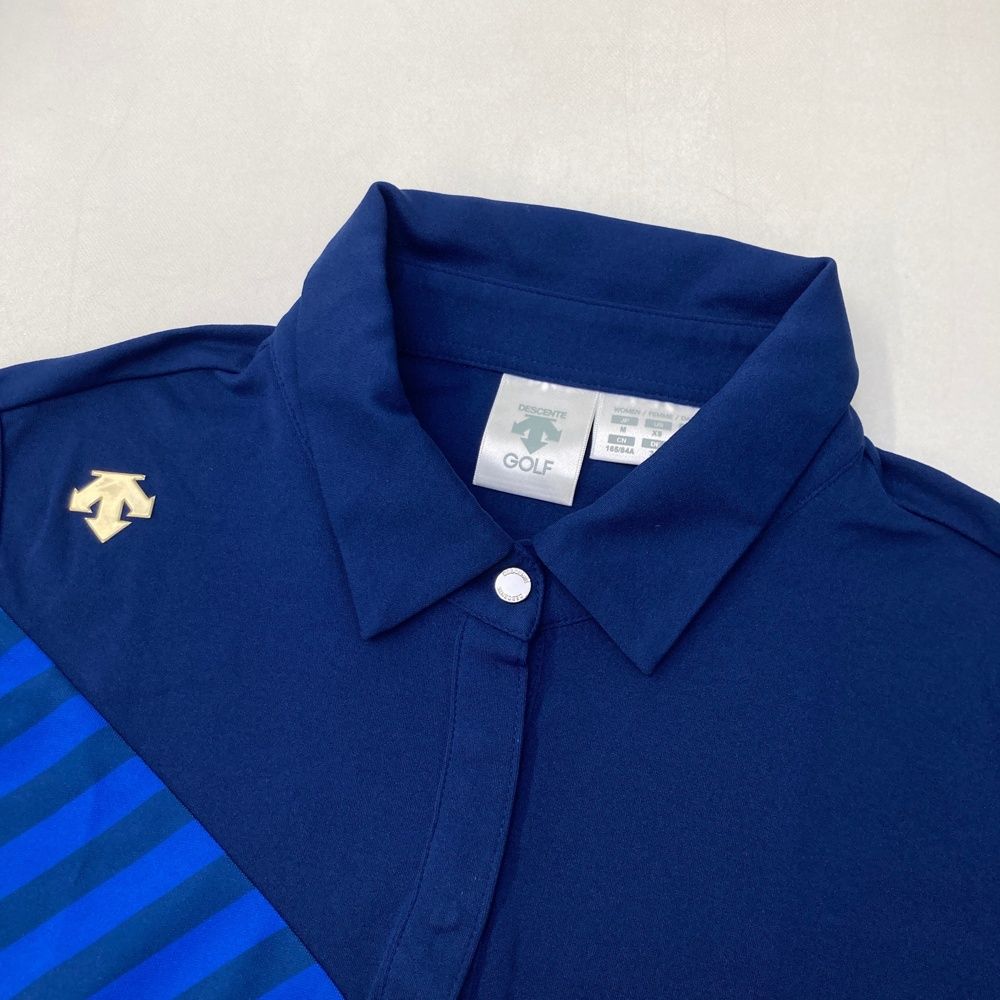 サイズ：M DESCENTE GOLF デサントゴルフ ノースリーブポロシャツ