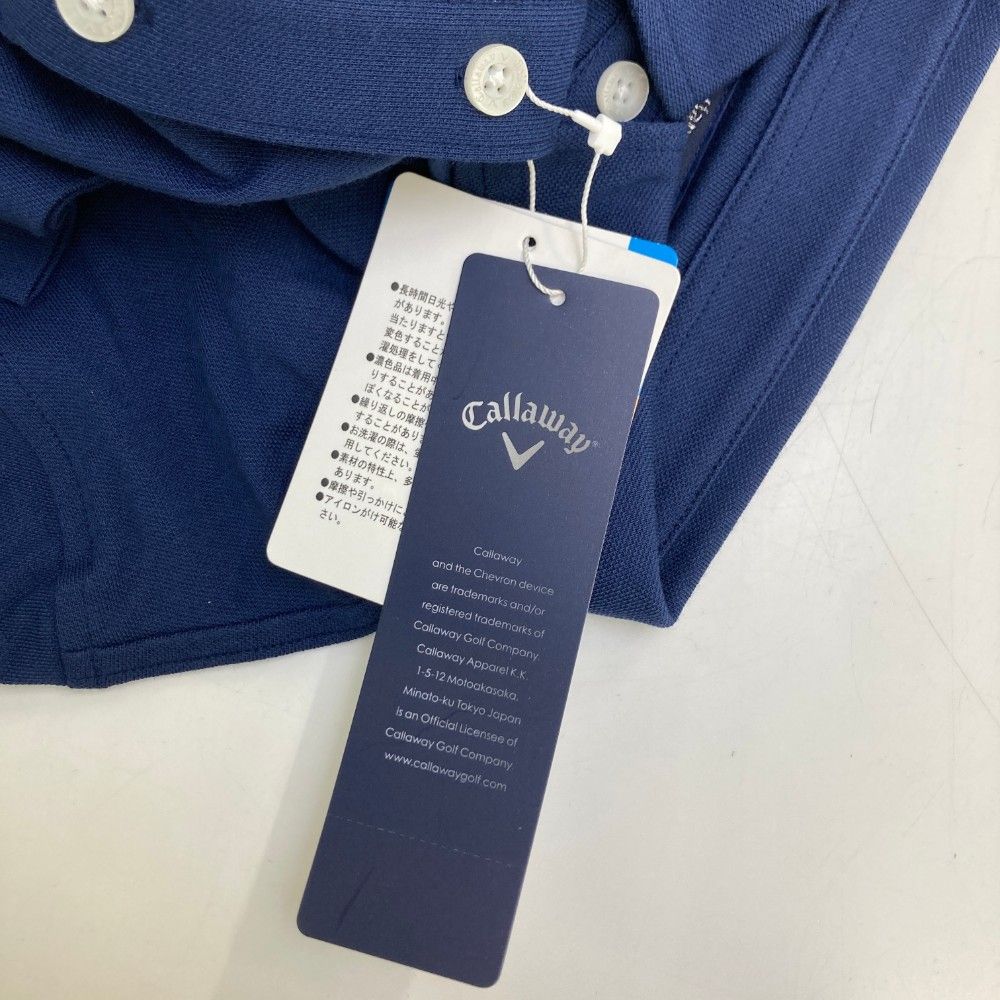 サイズ：LL CALLAWAY キャロウェイ 長袖ポロシャツ ネイビー系