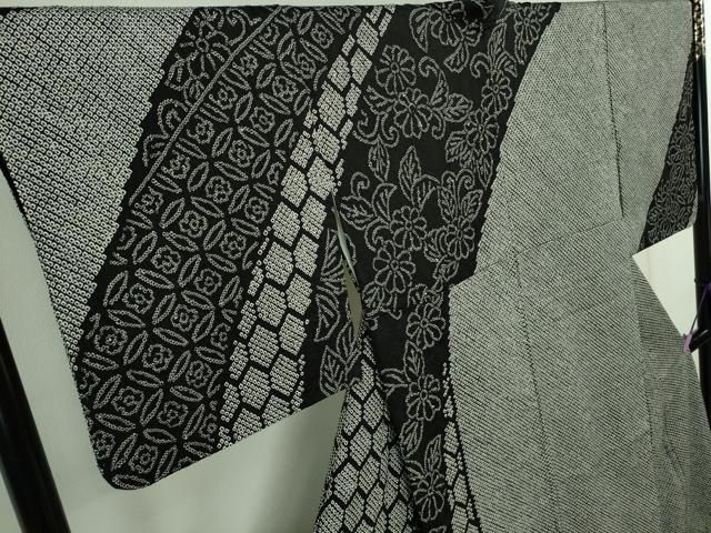 平和屋着物○訪問着 総絞り 籬吉祥文 黒地 正絹 逸品 DAAV4964ud