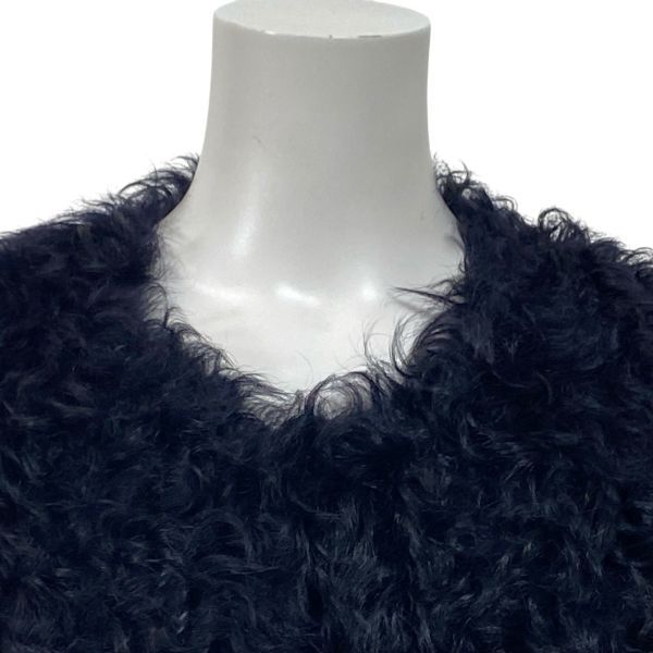 ◆ ベイジ BEIGE ラムファーベスト ファージレ ノースリーブ ミッドナイトパープル ラムファー サイズF レディース S5W120