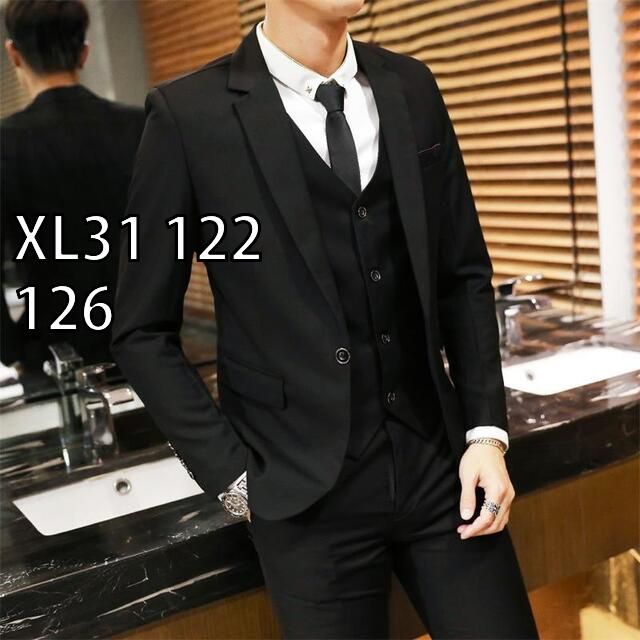 [XL31 122/126 ] メンズ ファッション 服 男性用 オシャレ シンプル 大人 かっこいい 大きいサイズ ストリート 紳士服 スーツ 韓国スタイル スリム カジュアル チェック柄 服 結婚式 花婿 付添 ド