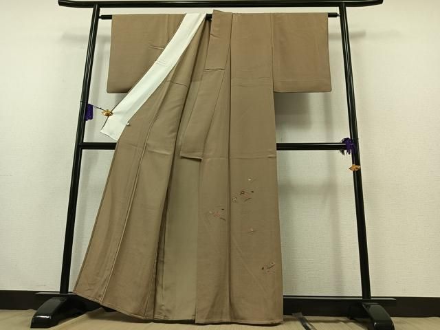 平和屋着物▽豪華色留袖 単衣 総刺繍 吹き寄せ文 金糸 鬼しぼ縮緬 銀座おおぎ屋扱い 正絹 AABB3585jh