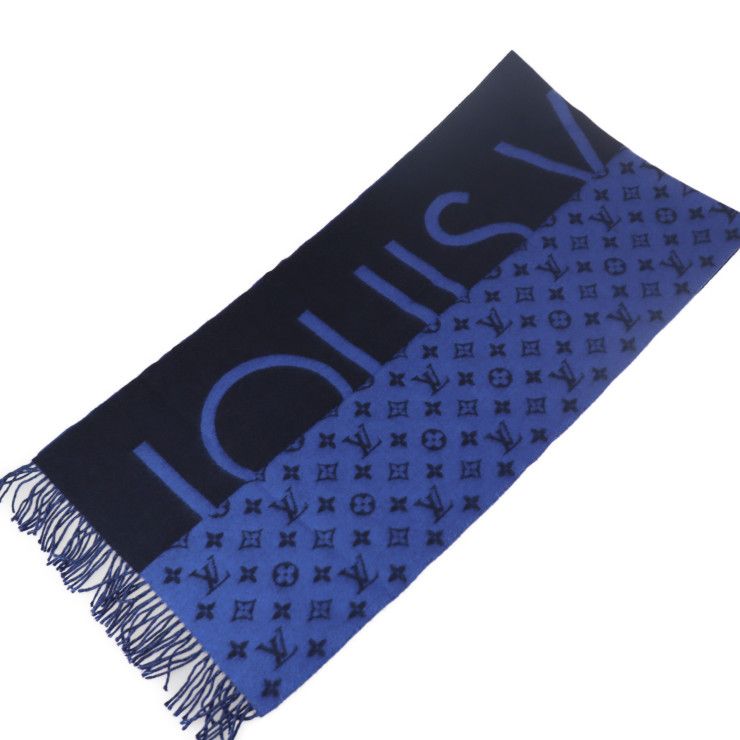 LOUIS VUITTON ルイヴィトン マフラー カシミヤ100% 刺繍ロゴ LOUIS VUITTON ルイヴィトン マフラー カシミヤ グレー