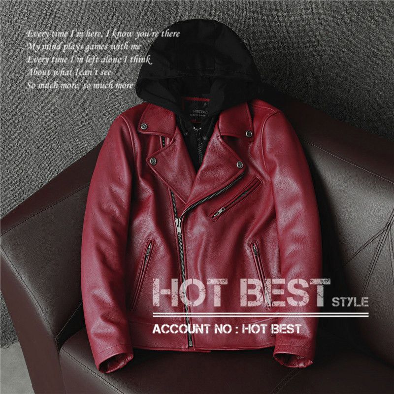 上質 メンズ レザー ジャケット カウハイド 牛革 フーデッドパーカー