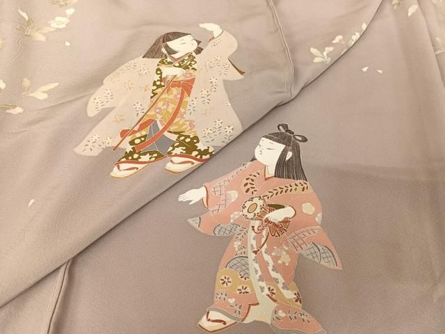 平和屋着物●訪問着　友禅　作家物　童子遊び　まるまん光彩　上代60万　仮絵羽　正絹　逸品　未使用　AABA4468np 平和屋着物○訪問着 友禅 作家物 童子遊び まるまん光彩 上代60万 仮絵