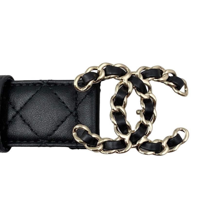 新品　シャネル　CHANEL ベルベット ベルト CCロゴ付き　黒 CHANEL シャネル 新品未使用 チェーン ベルトCCロゴ
