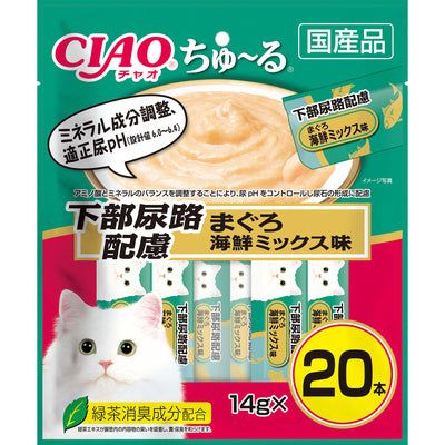 いなば CIAO ちゅーる 下部尿路配慮 まぐろ 海鮮ミックス味 14g×20本入り 1ケース16袋