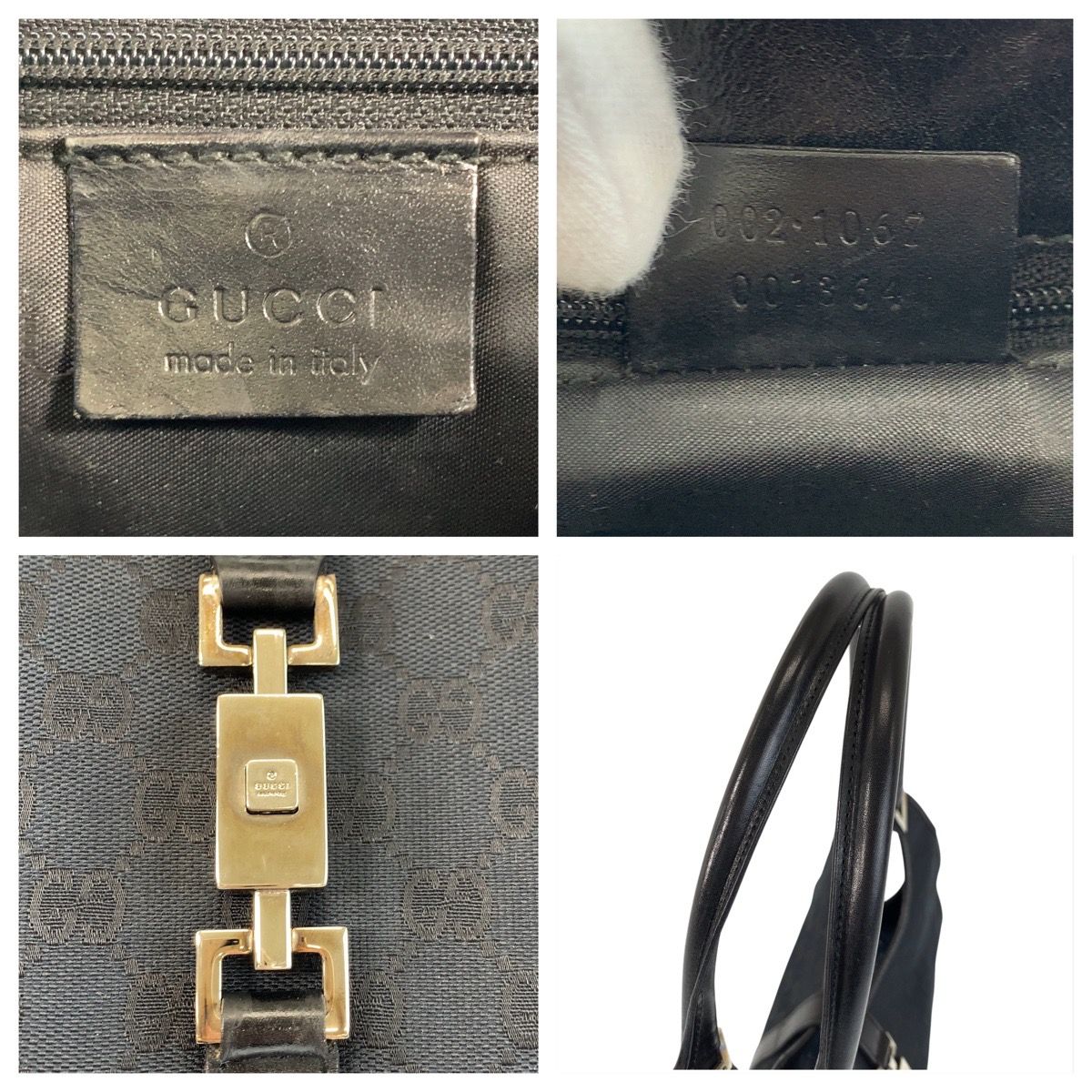 GUCCI グッチ ジャッキー ブラック 黒 GGキャンバス/レザー 002