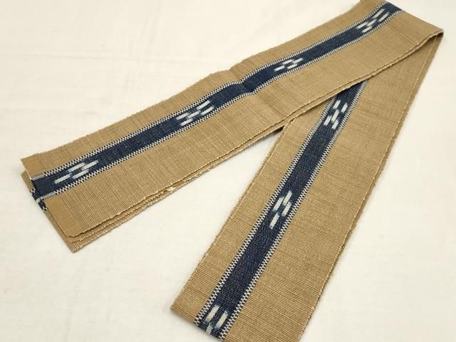 平和屋着物●沖縄県伝統工芸品 八重山ミンサー 手織り 男性 角帯 正絹 AAAT3726wj