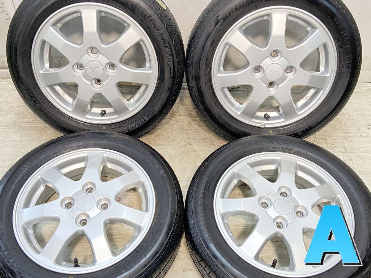 155/65R14  nブリヂストン ネクストリー nダイハツ純正  n14x4.5 45 100-4穴 n中古タイヤ サマータイヤ ホイールセット 4本セットn s14240703046
