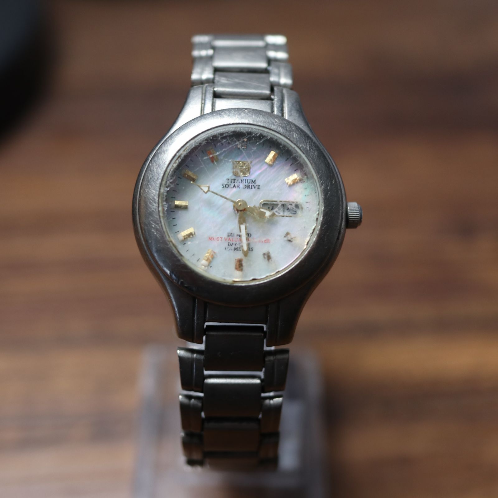 稼動　腕時計　ELGIN　エルジン　オパール文字盤　新品電池　デイト　4Pダイヤ Yahoo!オークション -「シェル文字盤」(エルジン) (あ行)の落札