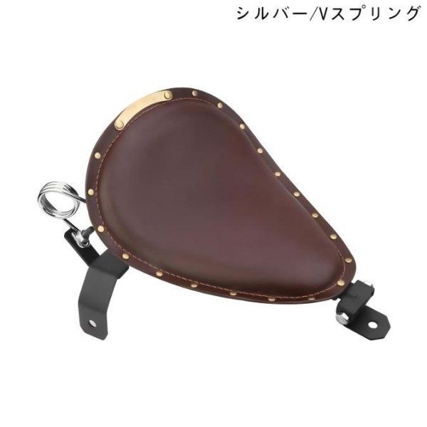 ✿ オートバイ用ヴィンテージブラウンレザーシングルシート