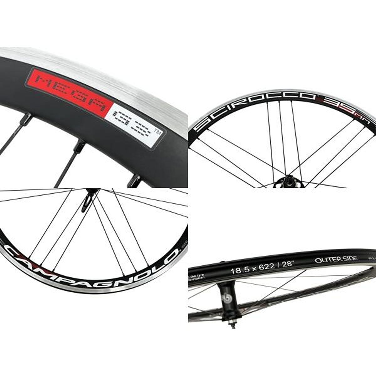仕事 CAMPAGNOLO SCIROCCO 35mm 622×15C MEGA G3 フロント リア セミディープリムホイール 2点セット カンパニョーロ シロッコ W10502254