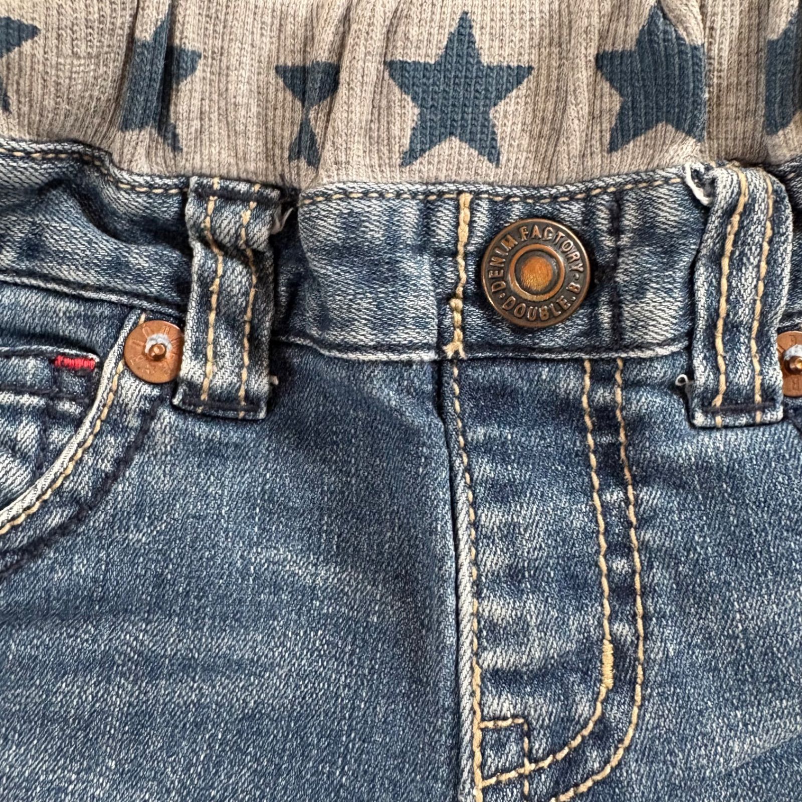 ダブルビー　デニム100cm ② ミキハウス ダブルビー デニムパンツ 100cm ライトブルー キッズ