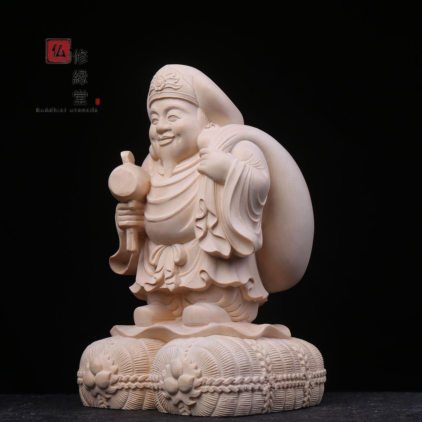修縁堂】木彫り 仏像 福神大黒天立像 財神 彫刻 檜材 仏教工芸 - メルカリ