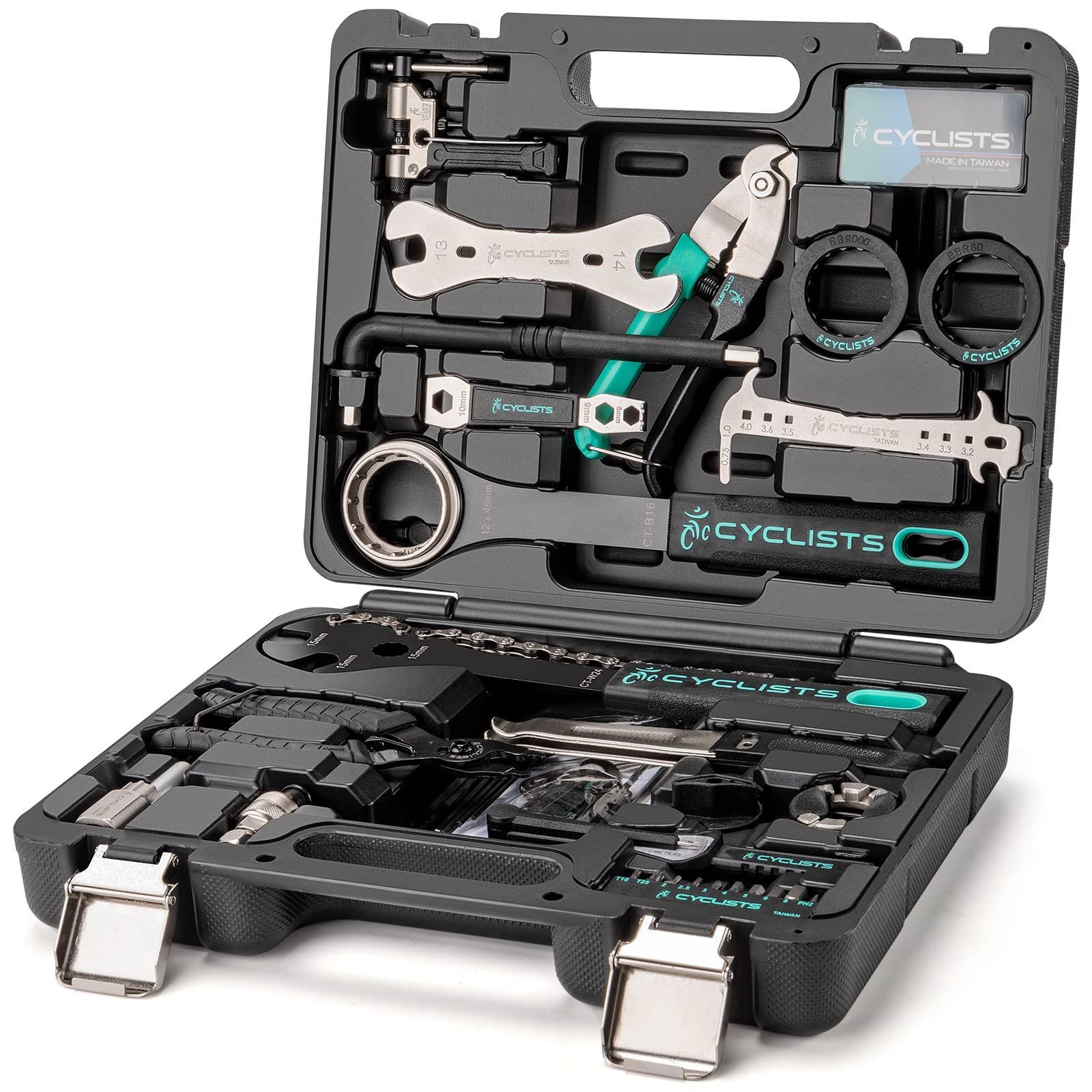 パンク修理キット トルクレンチ ロードバイク クロスバイク ママチャリなど用 プロ 26点 ツールボックス付き CT-K02 シマノ対応 工具セット 自転車 CYCLISTS