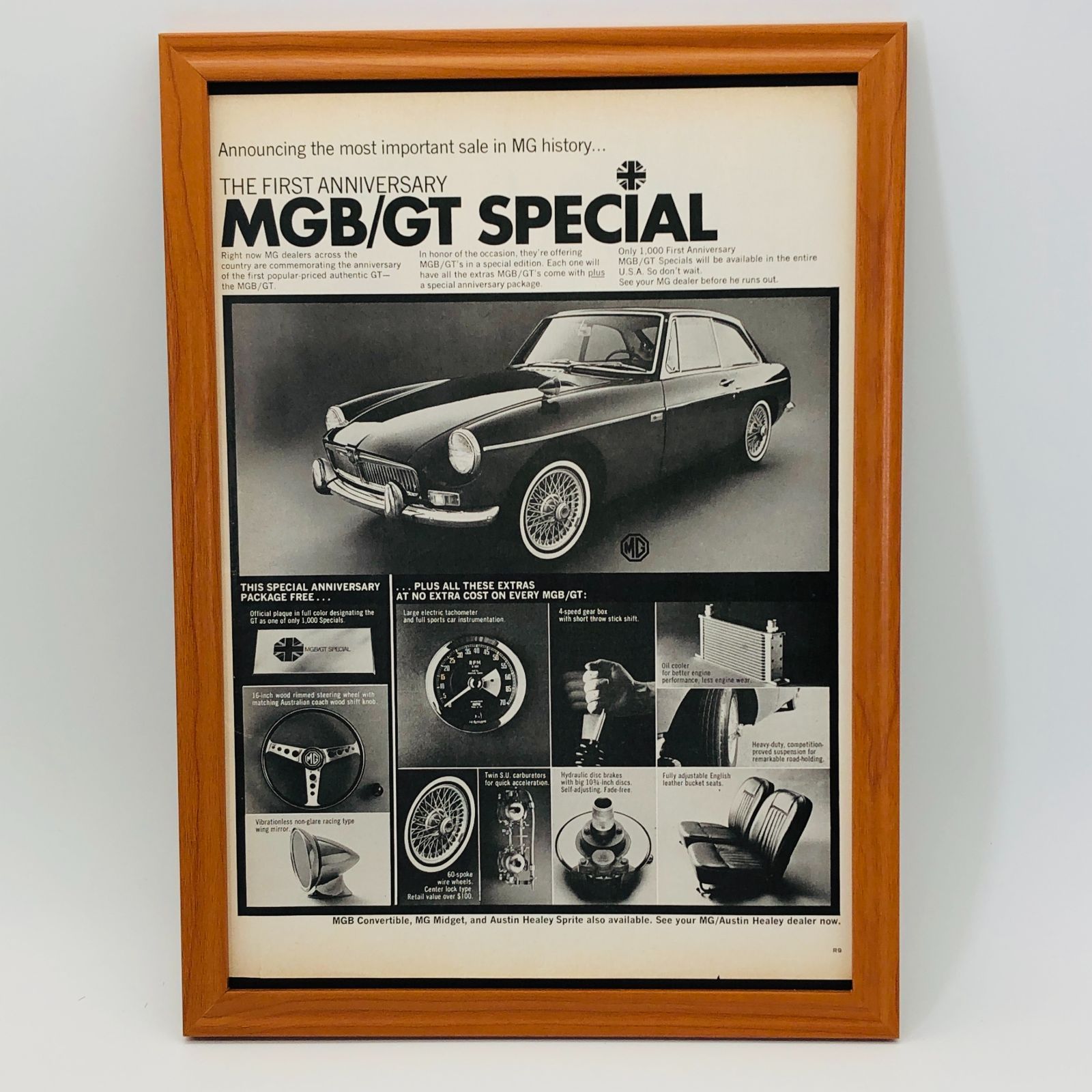 貴重な当時物 ビンテージ 広告 フレーム付 『 MG-B/GTSPECIAL 』 1960年代 オリジナル アメリカ 輸入雑貨 ヴィンテージ 海外雑誌  アドバタイジング レトロ ( AZ1423 ) - メルカリ