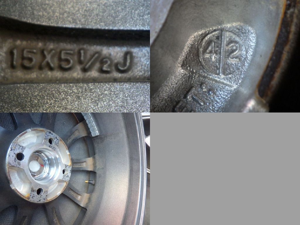 2951 B▲送料無料▲GRASS RX ホイール▲15x5.5J 4穴 PCD100 42▲4本