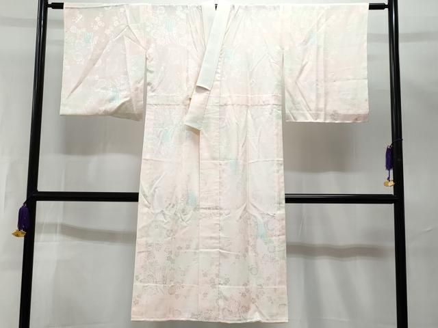 平和屋着物□長襦袢 無双仕立て 御所車花文 暈し染め 正絹 逸品