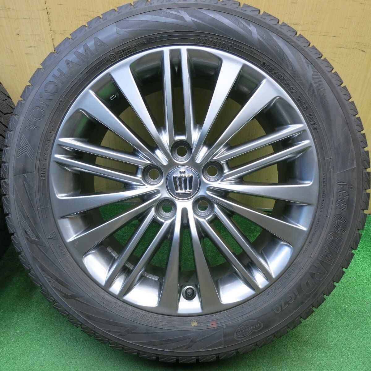 バリ溝！キレイ！9.5分★ワーゲン 純正 215/65R15 スタッドレス ダンロップ ウインターマックス WM01 PCD112/5H 15インチ★ バリ溝！21年！9.5分以上☆トヨタ 210系 クラウン ロイヤル 純正 OP