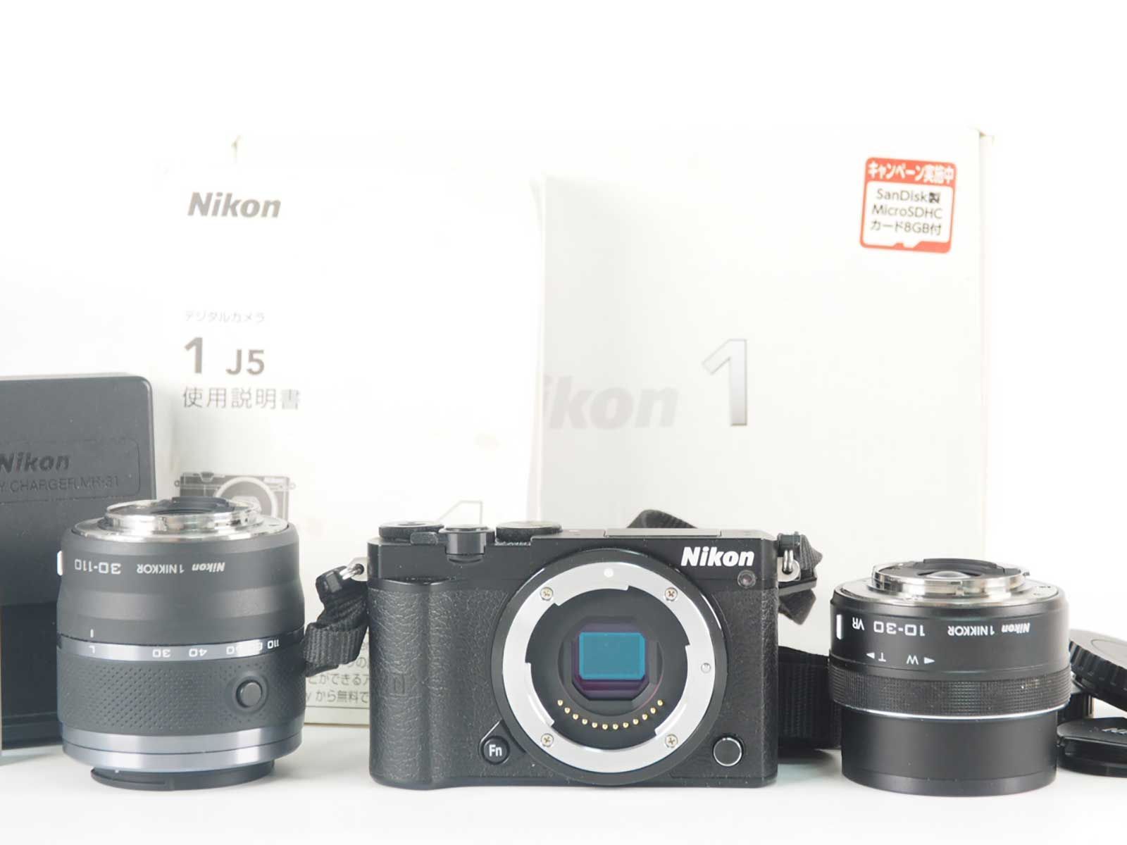 ニコン Nikon 1 J5 20.8MP Mirrorless Camera Black 10-30mm 30-110mm 元箱 Z5498A