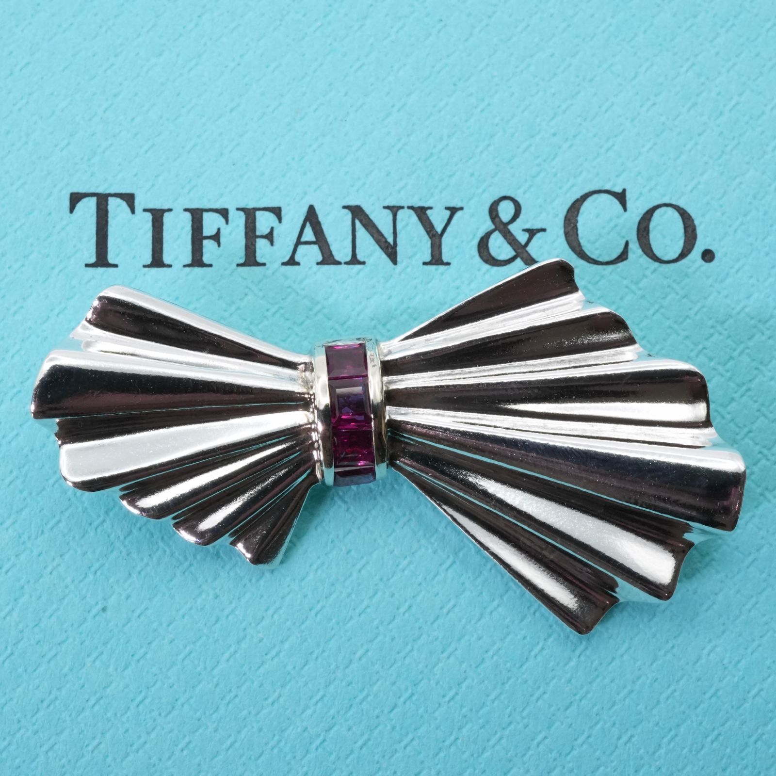 ティファニー リボン ヴィンテージ ブローチ TIFFANY ティファニー ブローチ パール リボン 750（K18YG