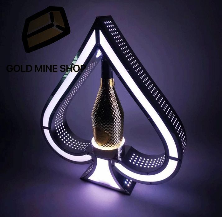 LEDライト付き酒瓶ディスプレイ棚 マルチカラー、エース・オブ