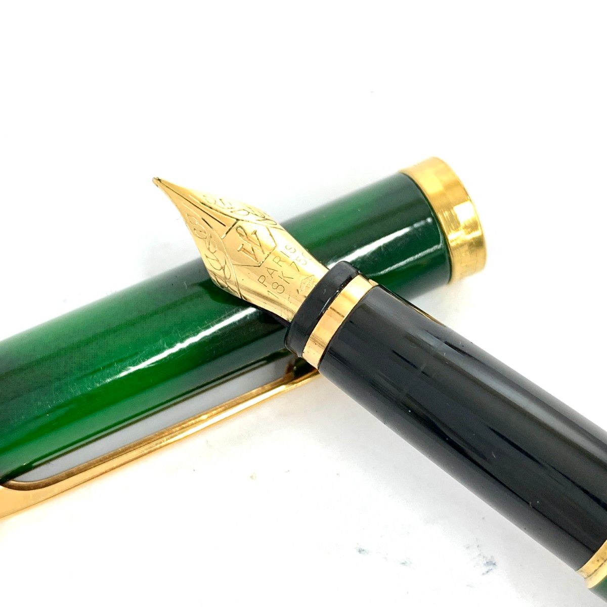 WATERMAN ウォーターマン 18K刻印 万年筆 グリーン ユニセックス 文具