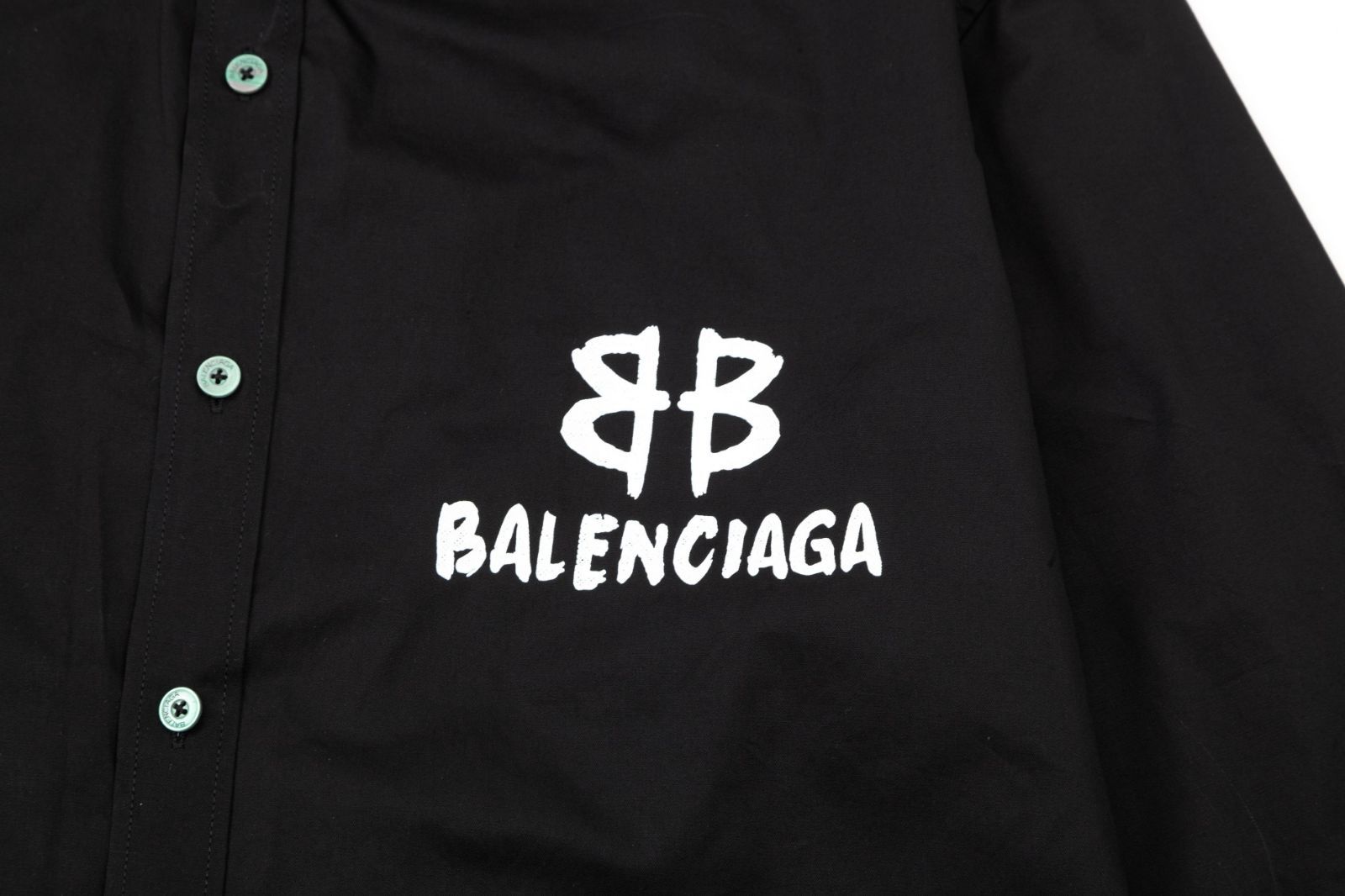 Balenciagaロゴプリント長袖ルーズフィットシャツ