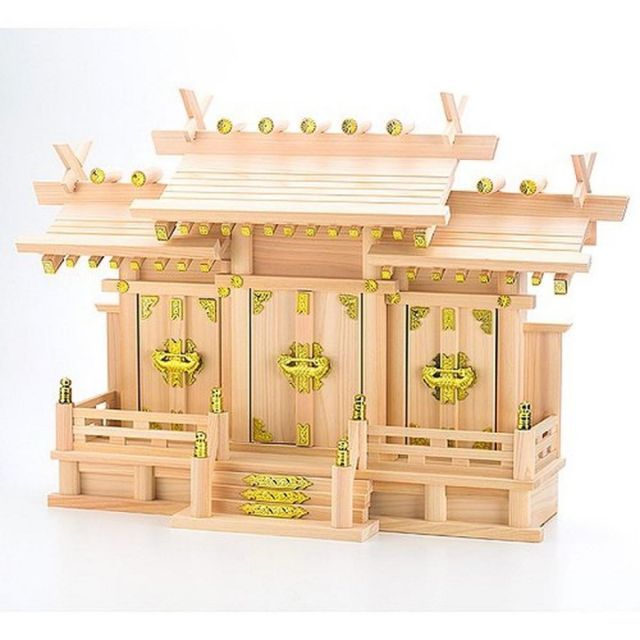 タイムセールも有。 神棚 神棚の里 静岡木工 屋根違い神棚三社明津 中