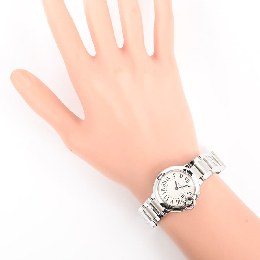 カルティエ バロンブルー SM Cartier シルバー文字盤 カルティエ