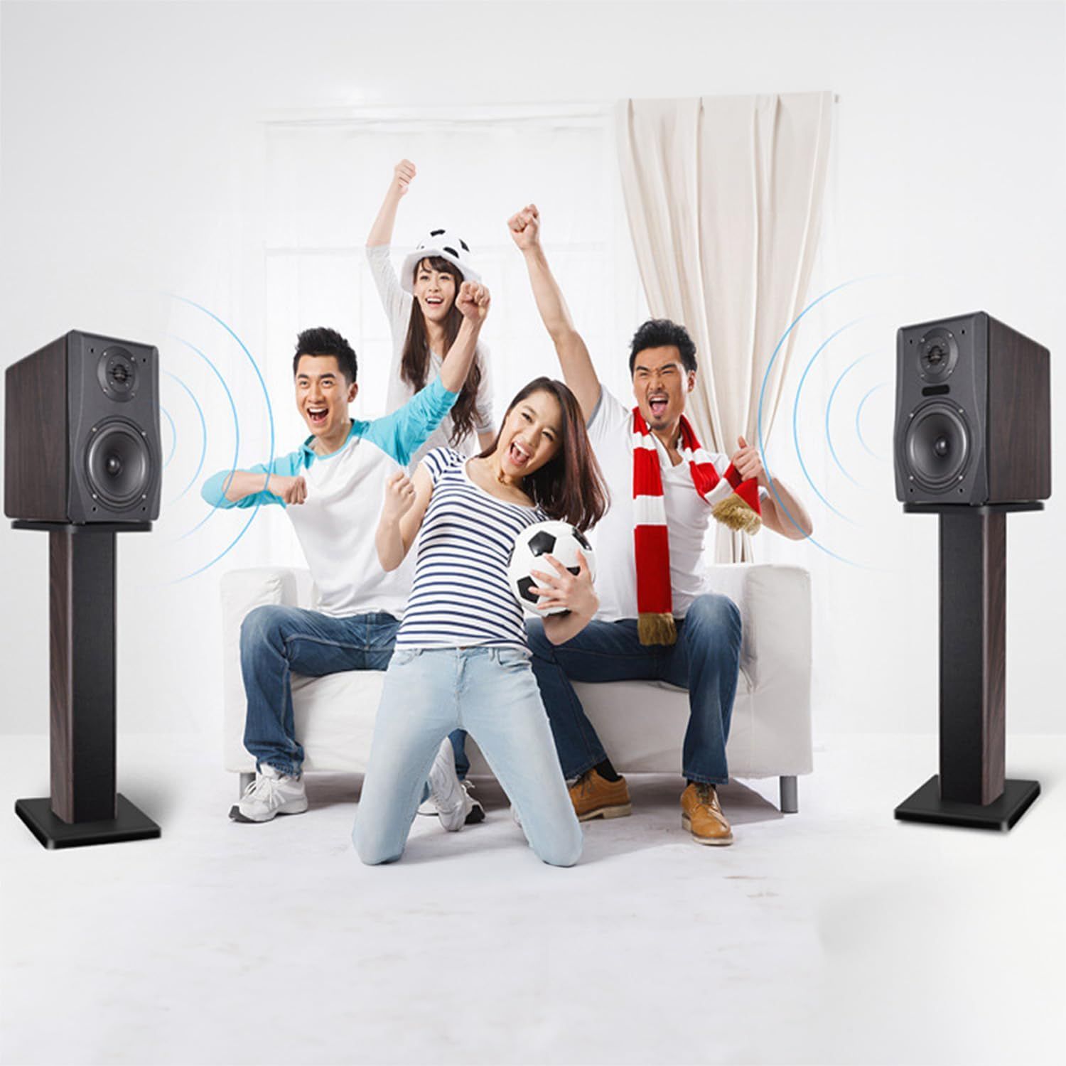 新着商品 組み立てカンタン 2台1組 小型スピーカー用 高さ50cm 台型 木製 スピーカースタンド